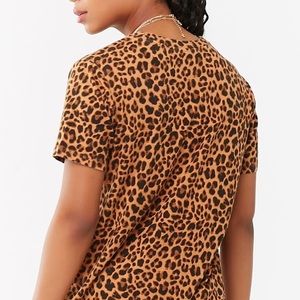 Forever 21 Leopard Tshirt Dress